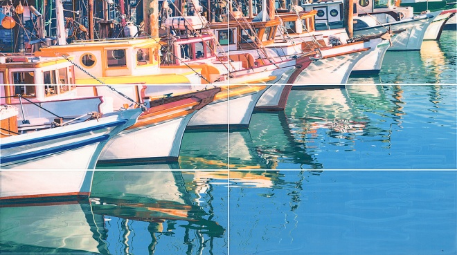 HGD/A22/6x/15000 Панно Салерно Лодки ПН45х80 (из 6-ти плиток)