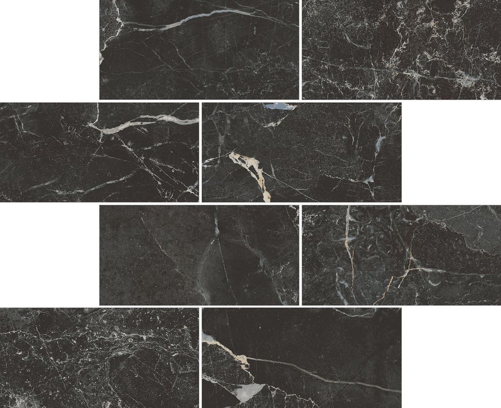 K9456318LPR1VTE0 На стену Marmori Кирпичная Кладка Сан Лорен Черный Лаппато R9 Ректификат 14x7