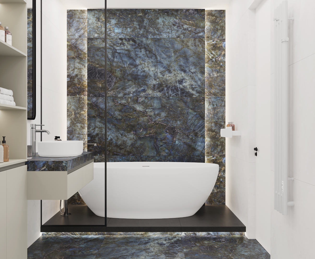 На пол Rigel Azul Синий матовый+гл.чернила 80x160 - фото 10