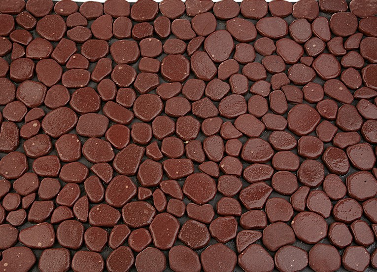 052389 MS00-2BC На пол Каменная Коврик Натур Галька на резине красная 70x50