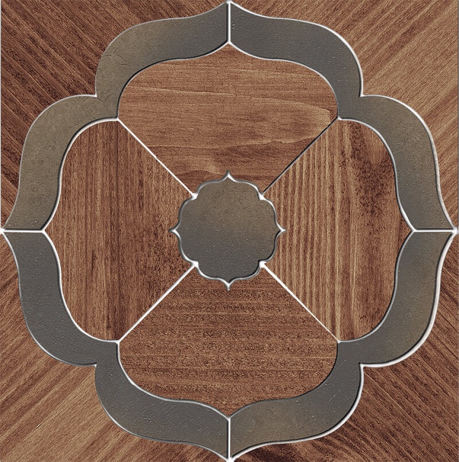 ID85 Декор Гранд Вуд Dec. Наборный темный 19.6х19.6