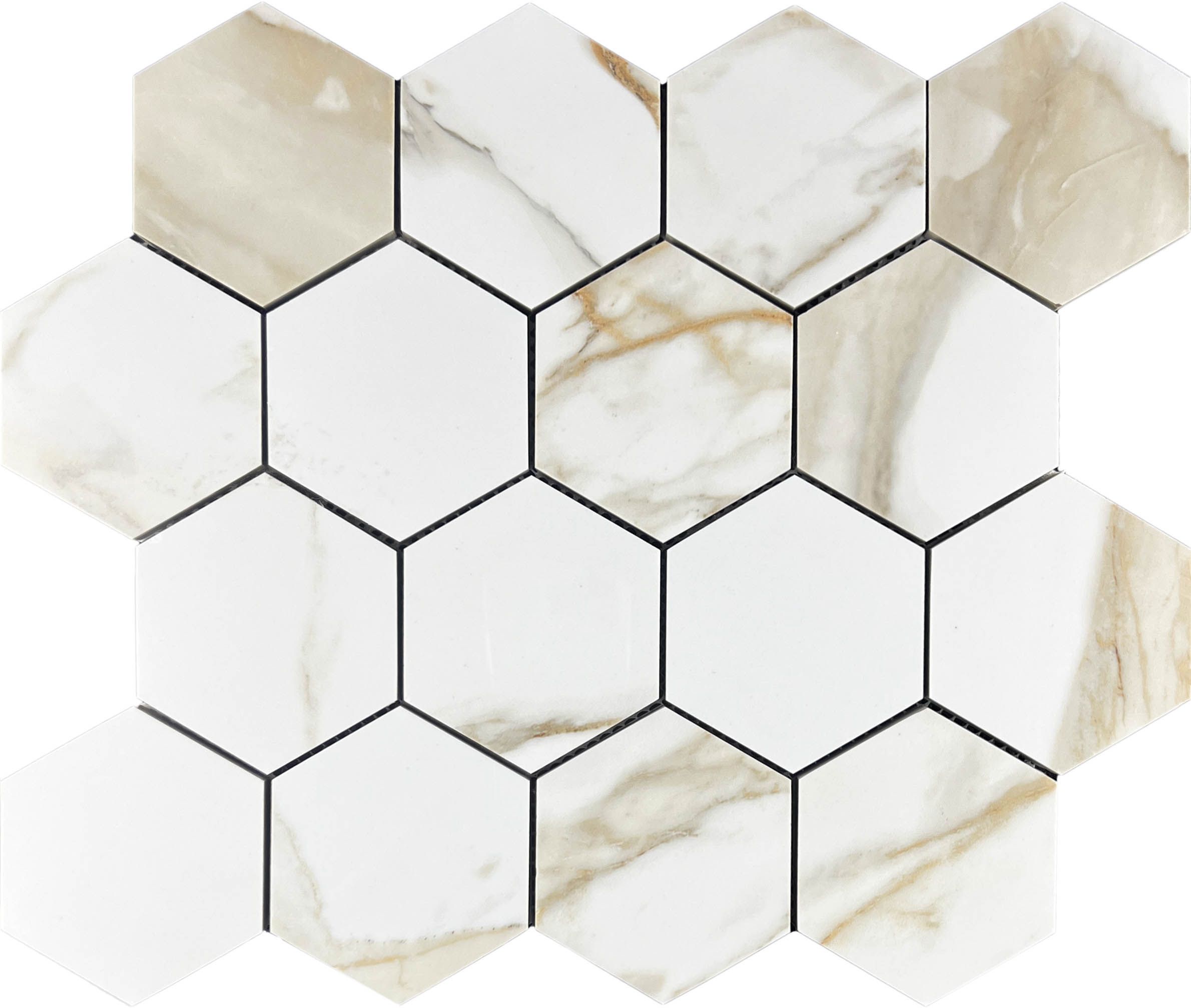 Декор Calacatta Gold Mosaic Paonazzo Hexagone - фото 5