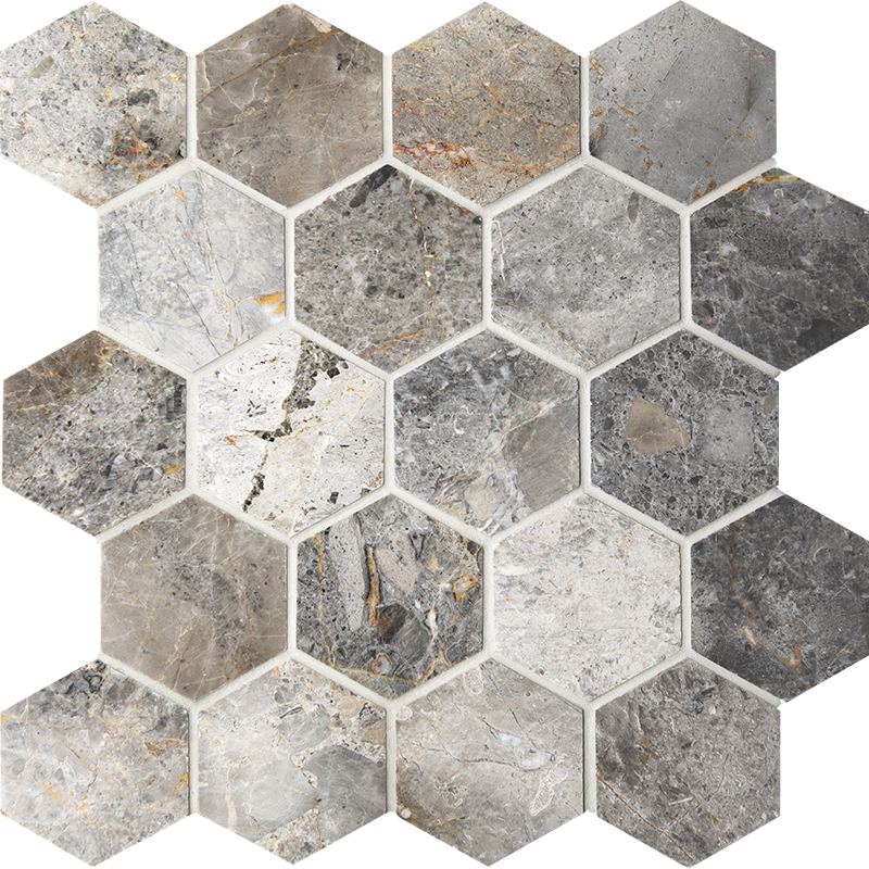 Настенная Мозаика из мрамора Hexagon VLgP