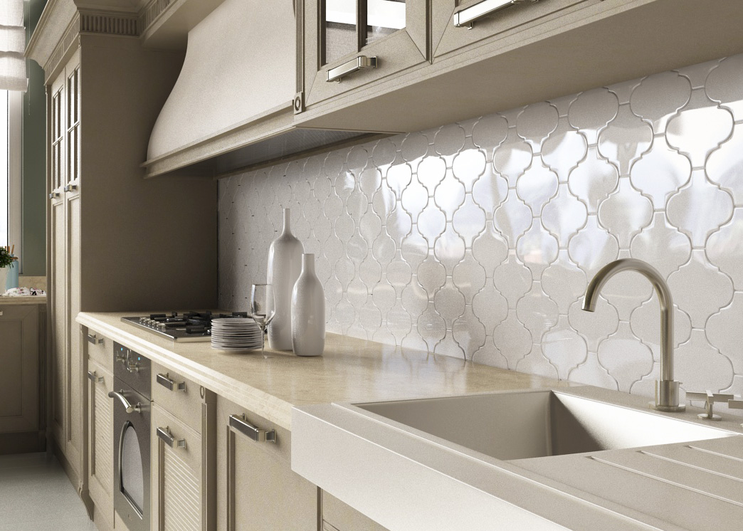 ADST8008 На стену Renaissance Arabesco Biselado Remate Snow Cap 15x7.5 - фото 4