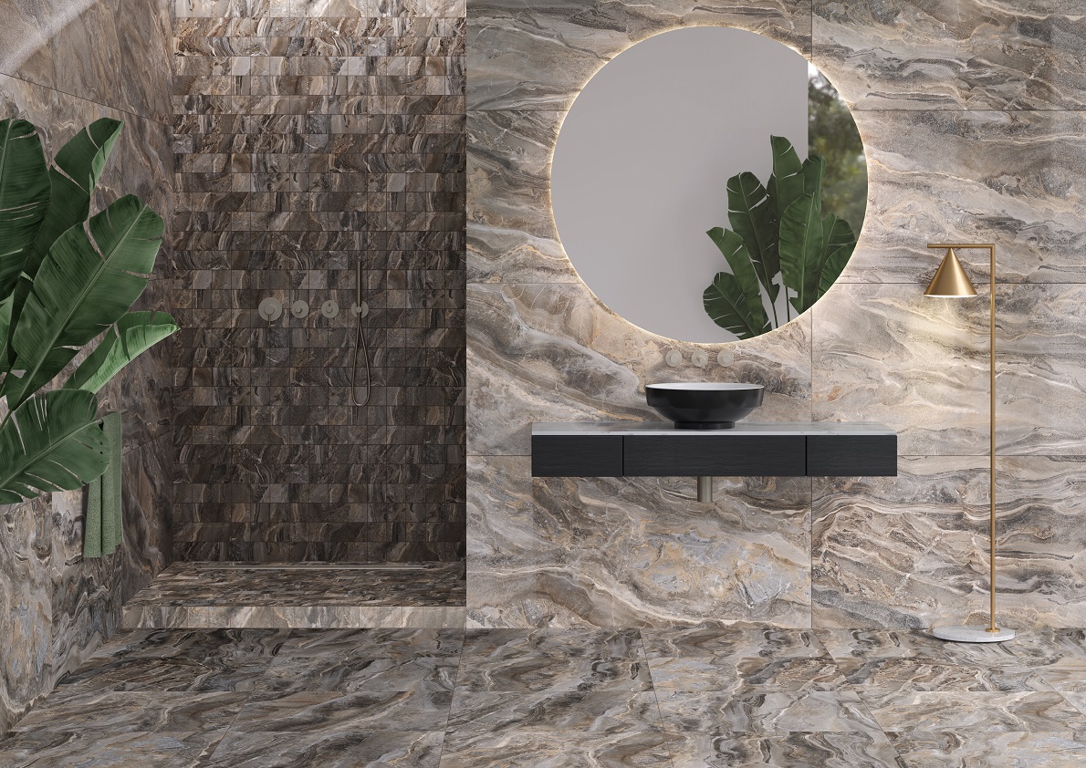 K951298FLPR1VTST На пол Marbleset MarbleSet Иллюжн Темно-серый Полированный Ректификат 120x60 - фото 10