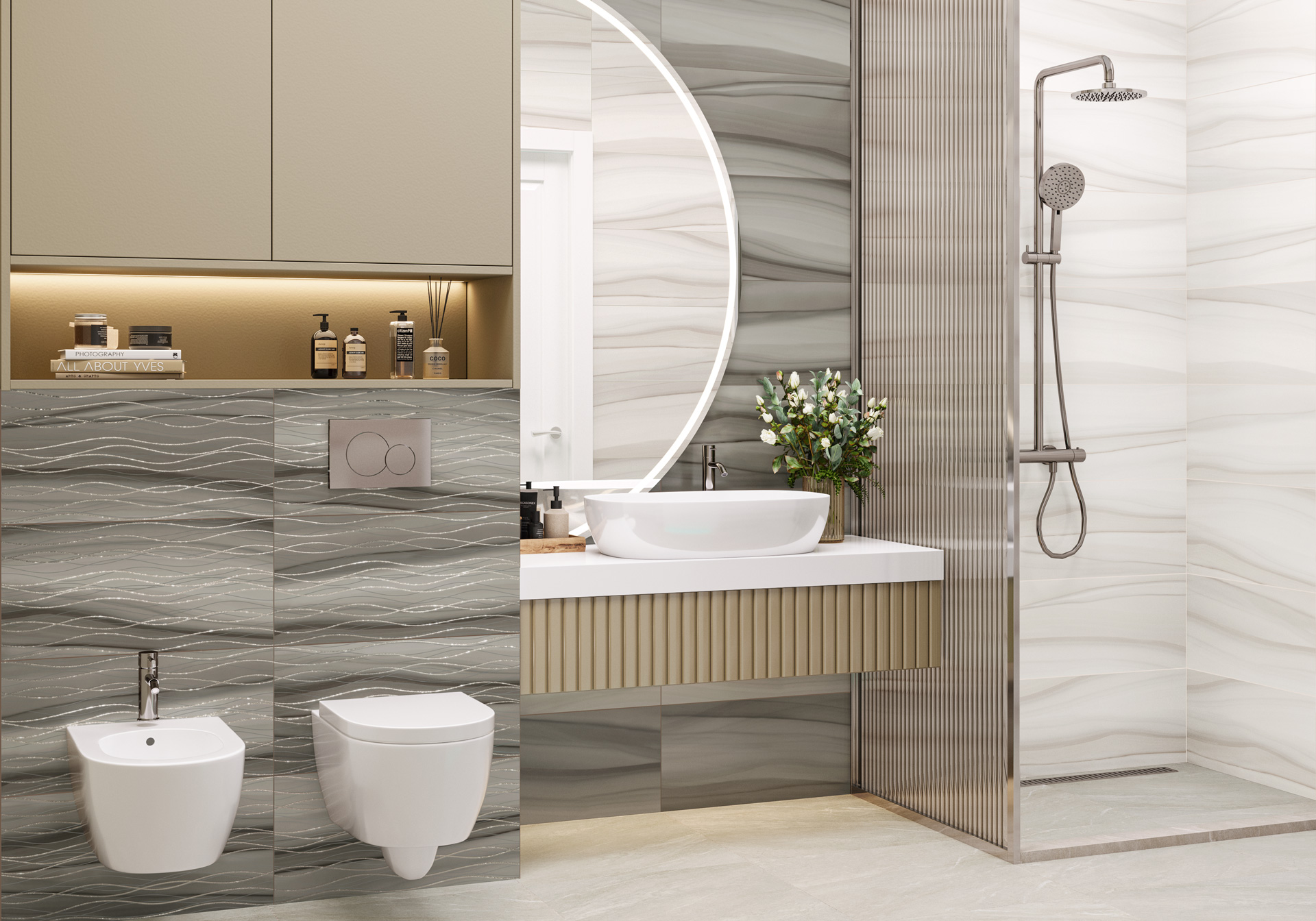 DW36TRS05 Декор Treise Light Wave 300x600x9 - фото 11