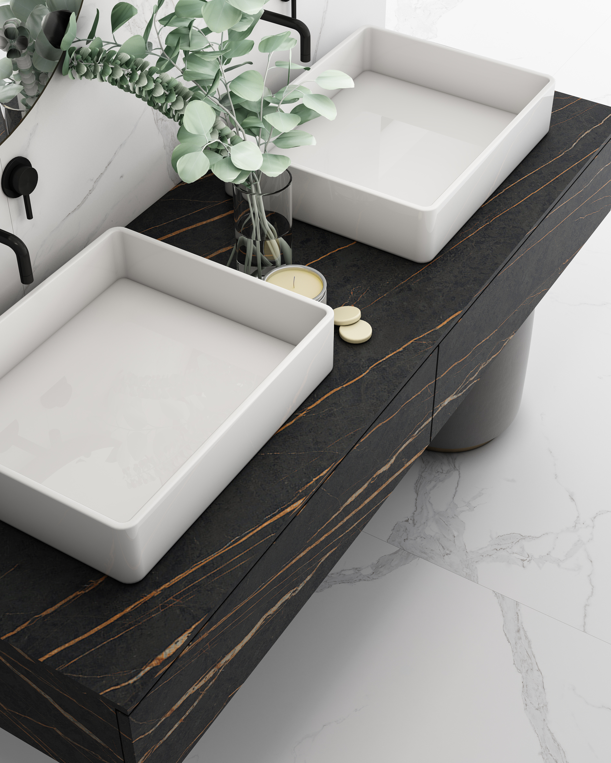 На пол Slateblue Matt Спеченный камень 1600x3200x6 - фото 4