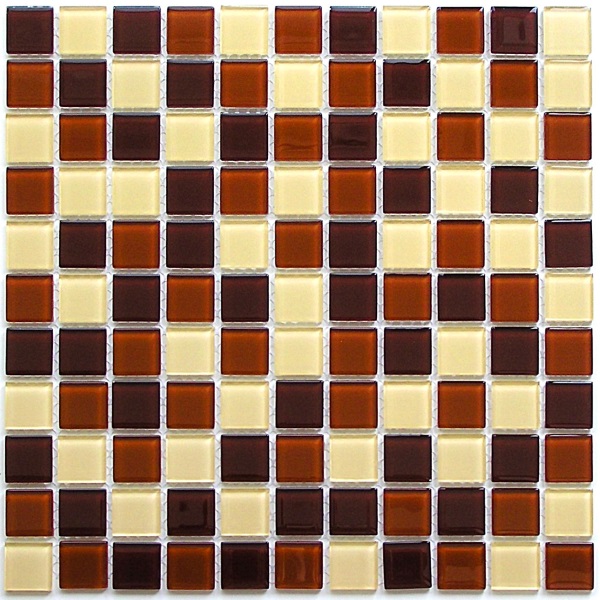 Toffee mix 4*25*25 300*300 На пол Стеклянная мозаика Toffee mix