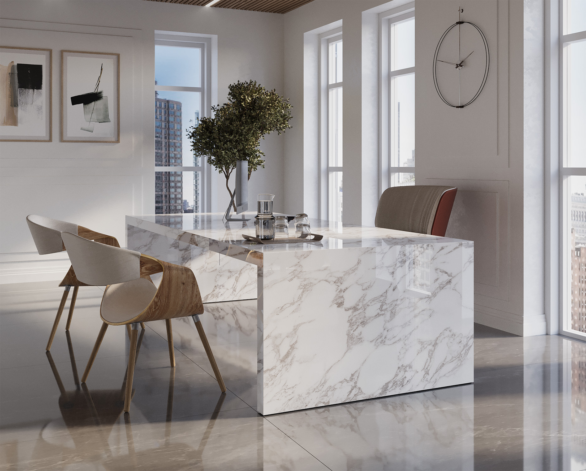 На пол Polished Metalyn Beige Elegance 120х120 - фото 5