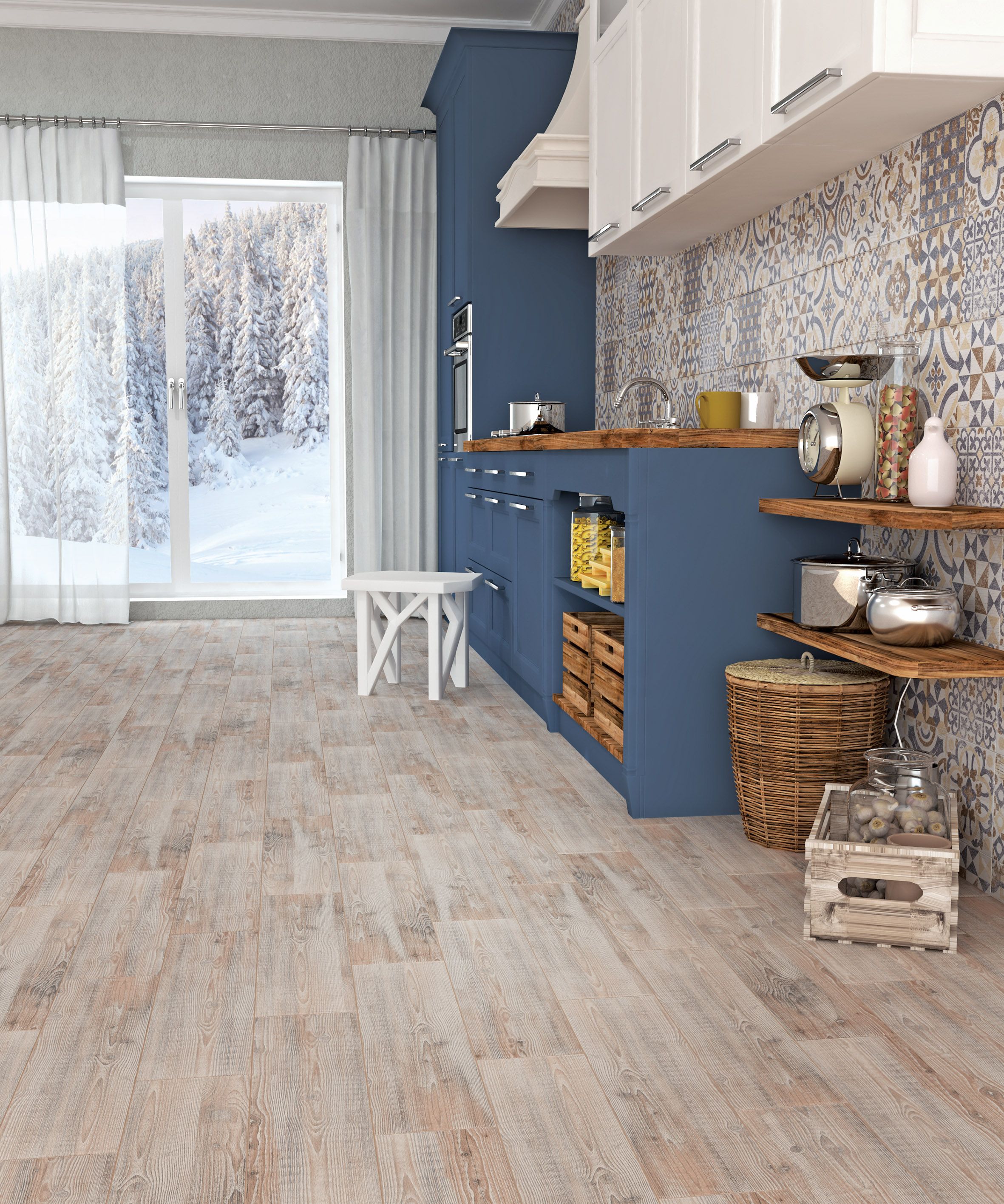 На пол Lucie Светло-бежевый 59.4x14.7 - фото 19