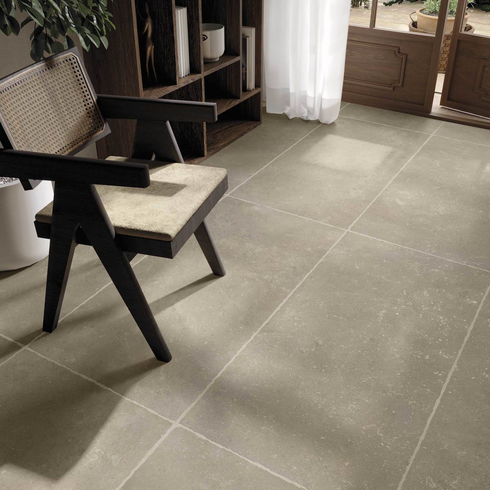 304333 На пол Serica Ivory Rett 120x120 - фото 19