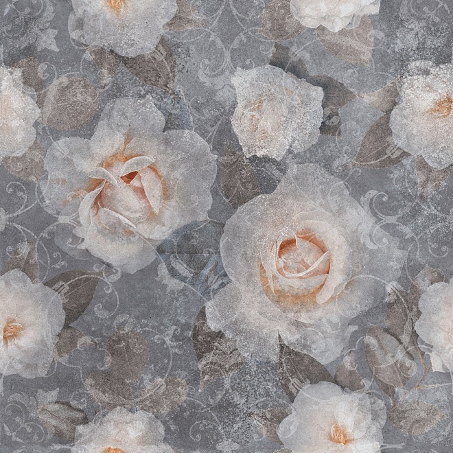 DL841000R Декор Турнель Серый цветы 80х80