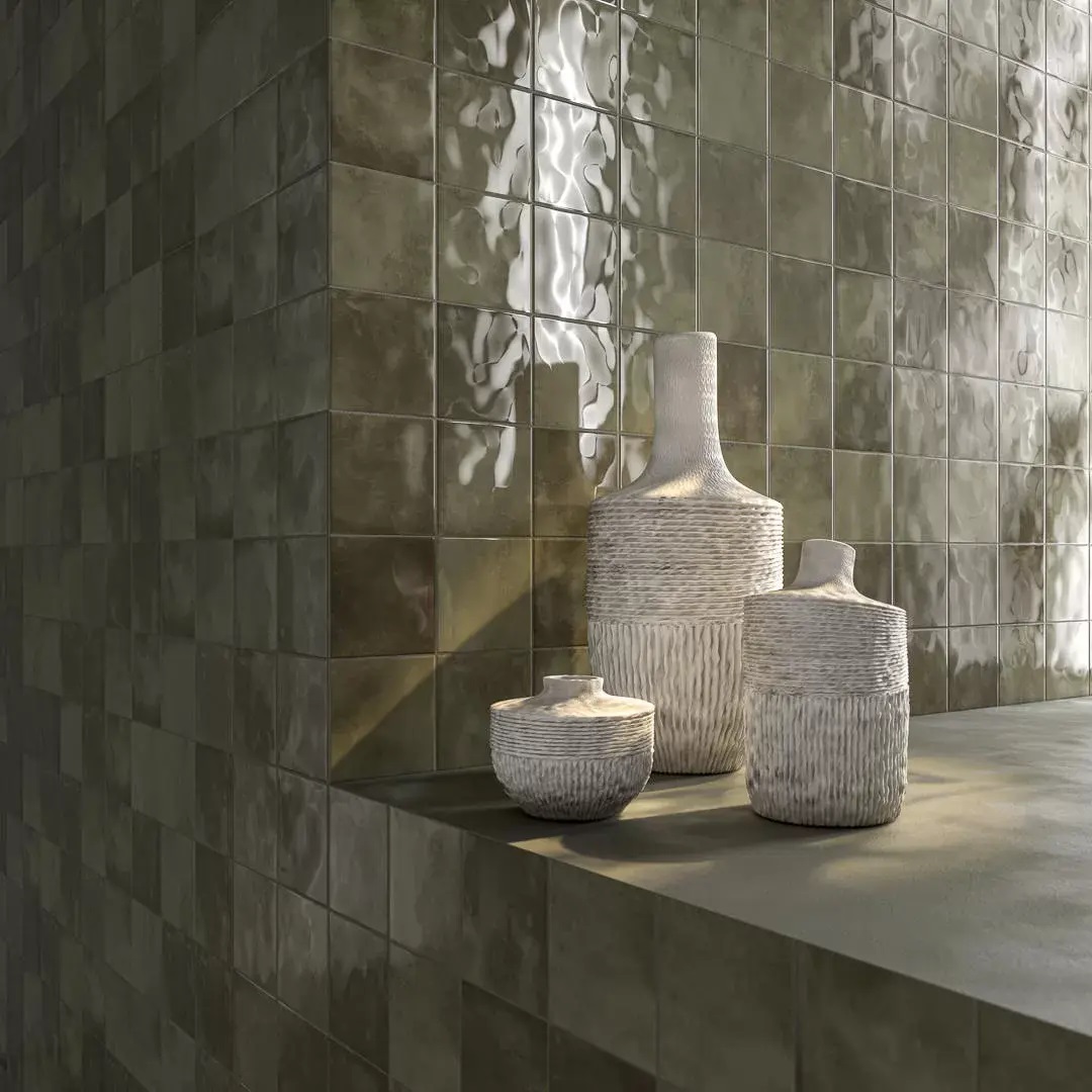 KMD3STA003BN Декор Фес Зелёный тёмный глянцевый 15x15x0.77 - фото 13