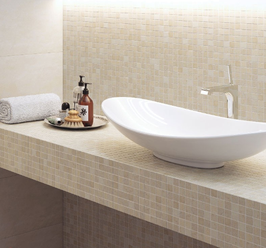 JMST033 На стену Wild Stone мраморная мозаика Crema Marfil Polished 20X20 - фото 2