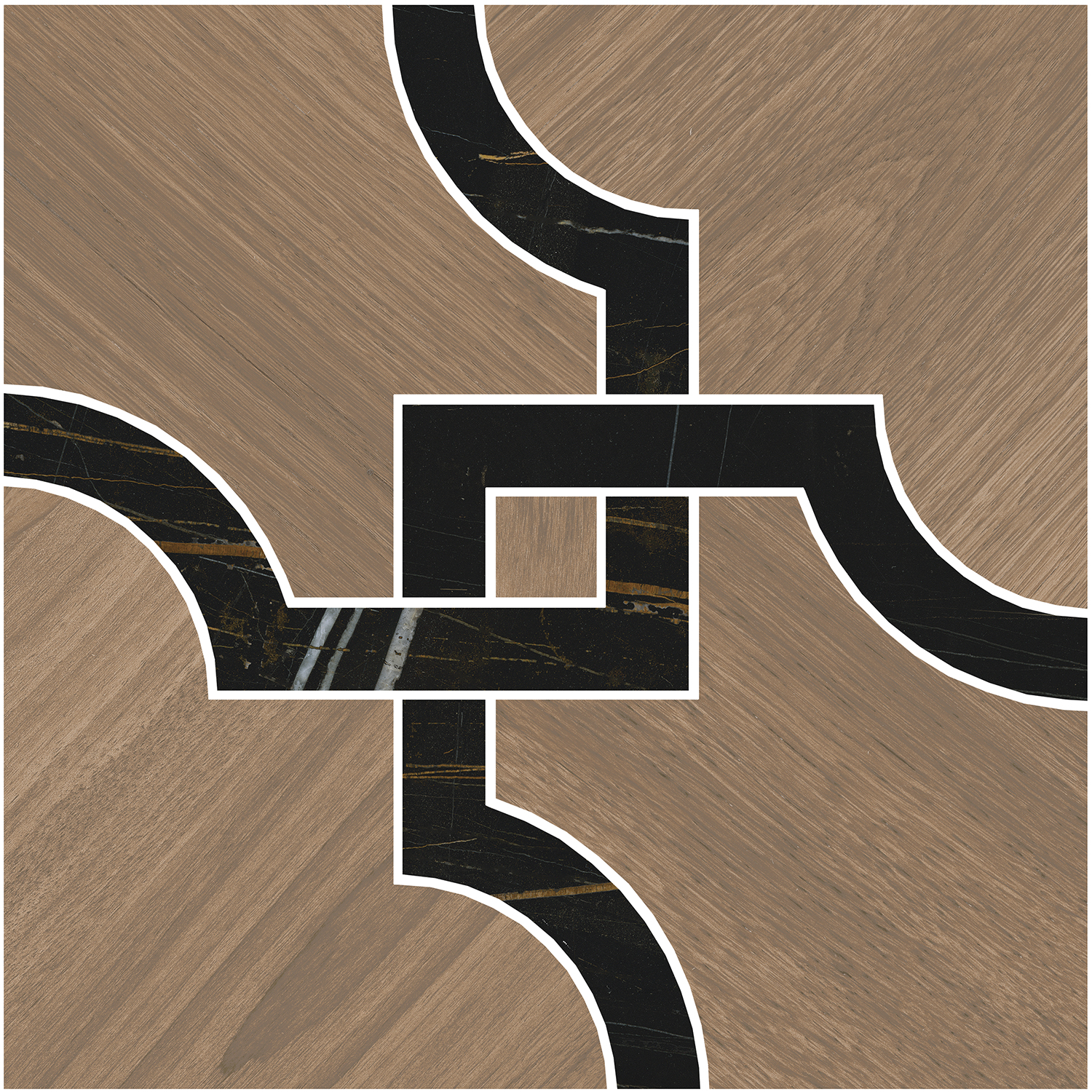 ID133 Декор Монтиони Наборный Матовый Натуральный 1 30x30 - фото 4