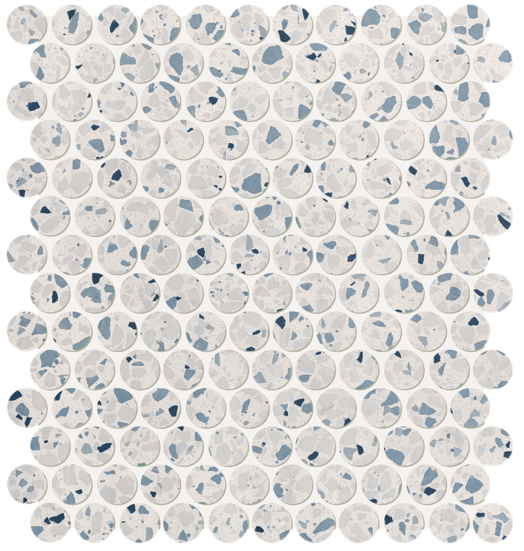 fRUB Напольная Glim Gemme Azzurro Round Mosaico Matt 29.5x32.5
