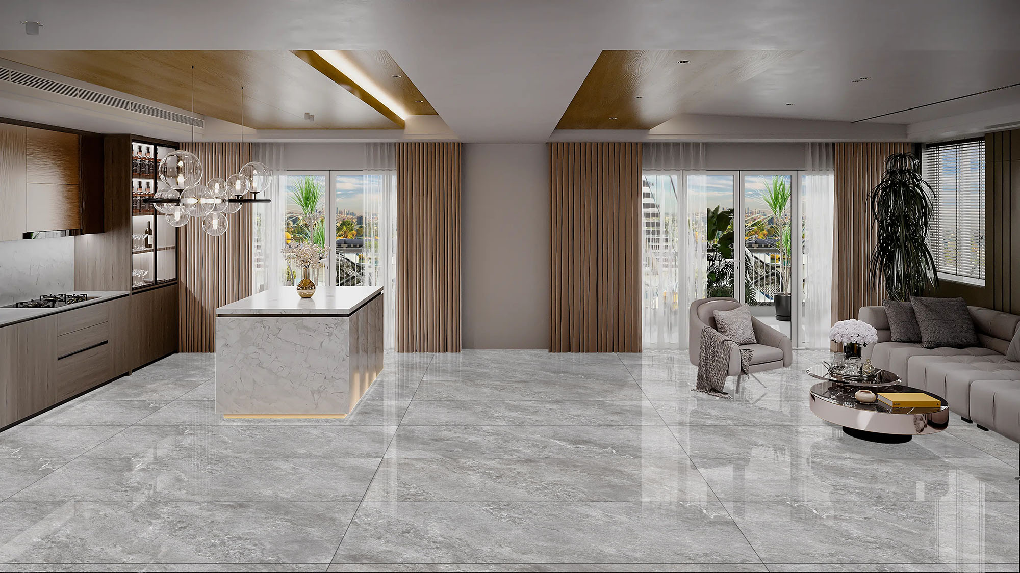 На пол Azori Grey Sugar 60х120 - фото 5