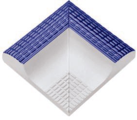 41207 Бордюр Olympic Series Наружный угол ребристого поручня с сетчатой поверхностью Cobalt 12x12