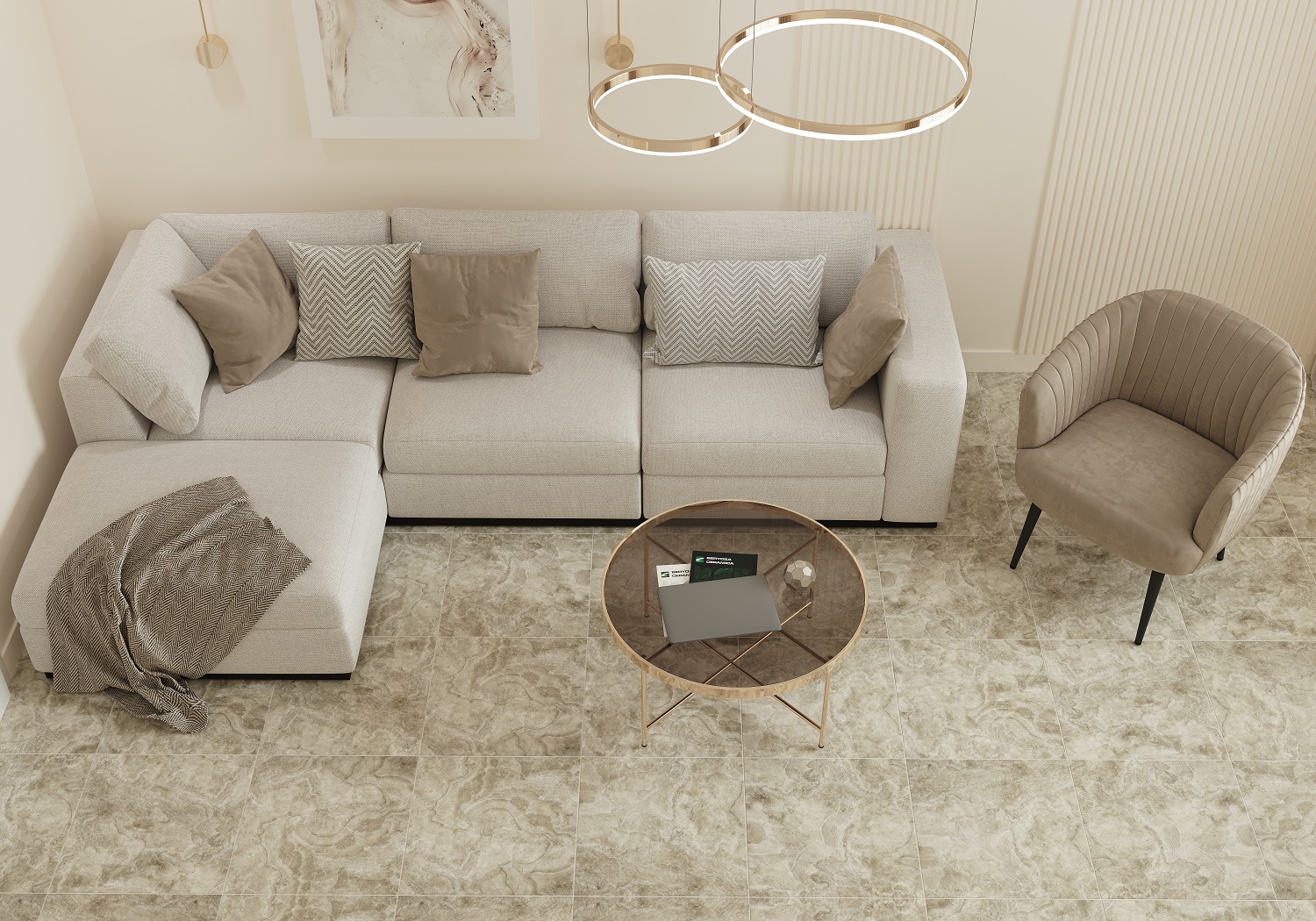 На пол Velvet GP бежевый 500x500 - фото 7