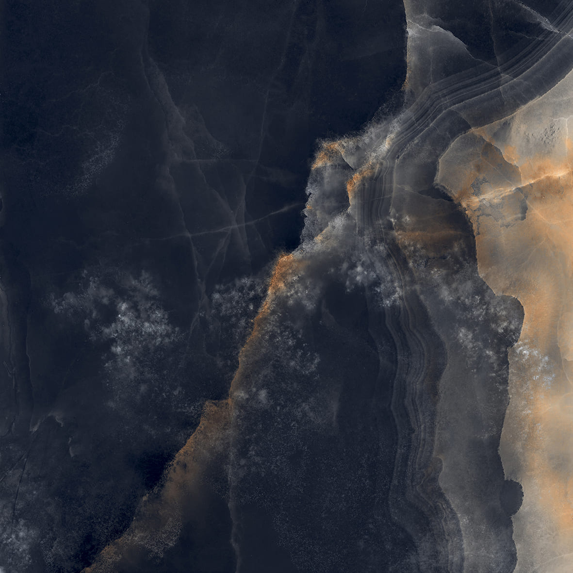 На пол Interstellar Black Чёрный полированный 80х80 - фото 2