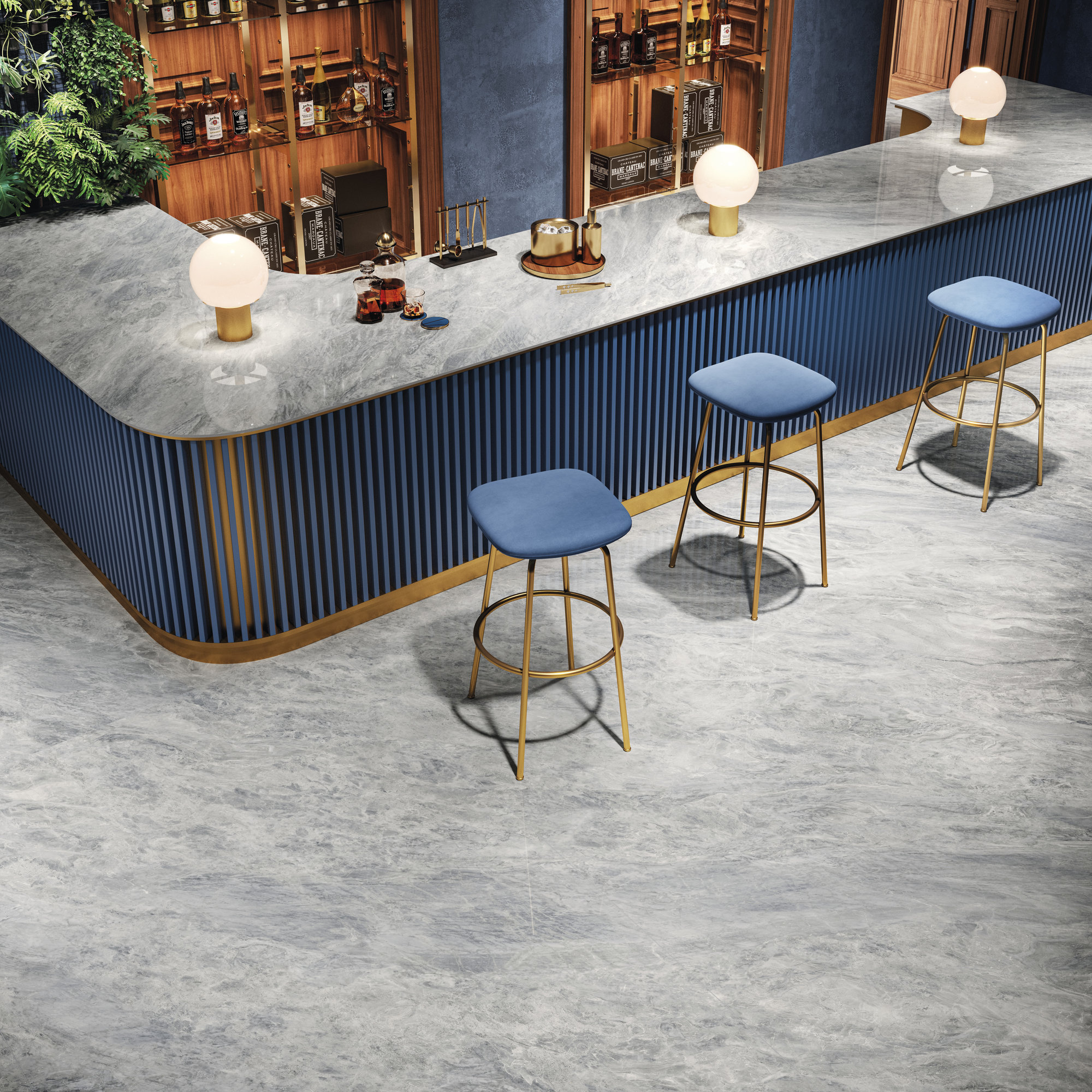 L175562MF6  На пол Marmi Maxfine Brazilian Blue Lucidato 6mm 75x150 - фото 24