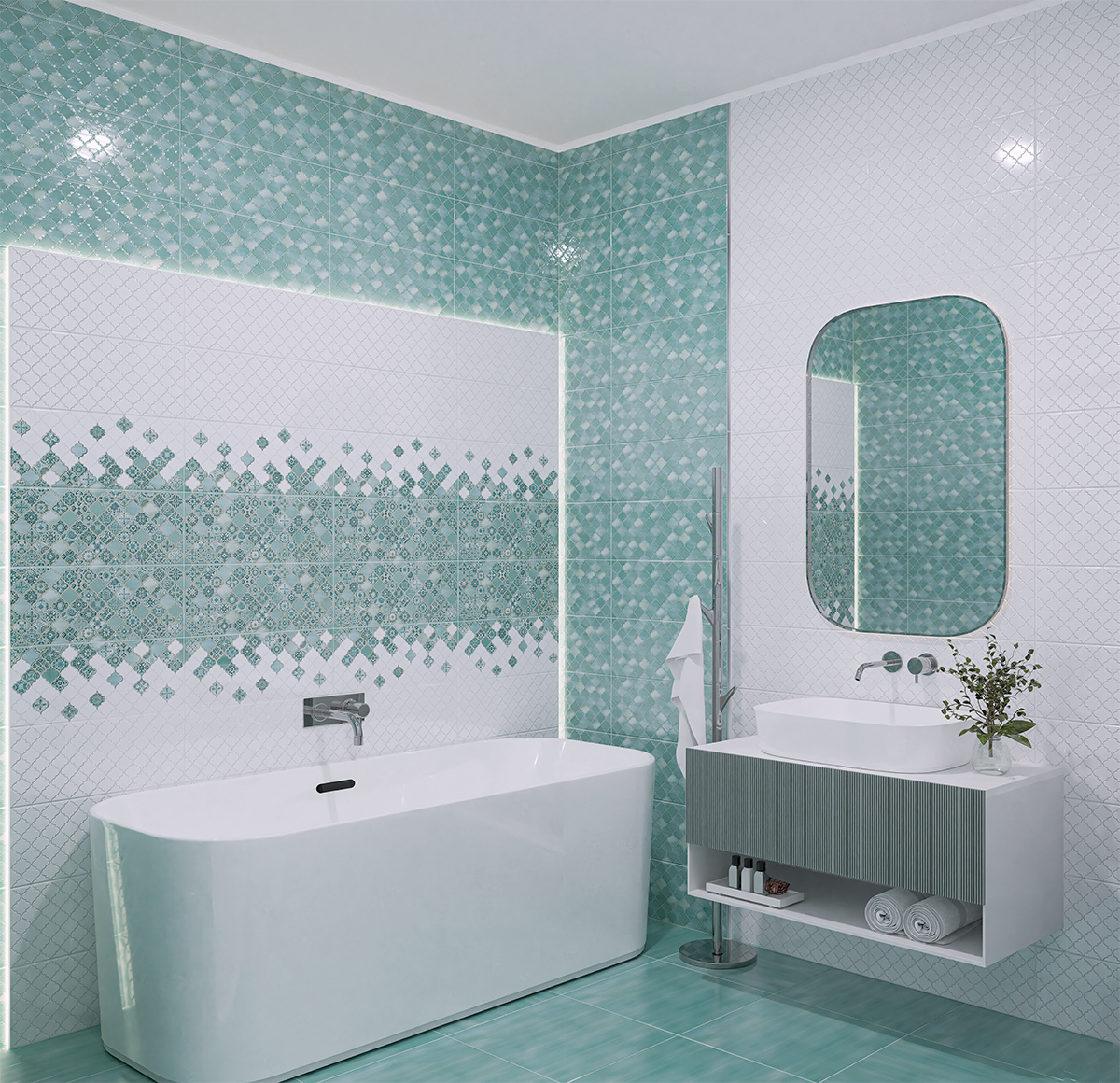 На стену Calypso White 20.1x50.5 - фото 2