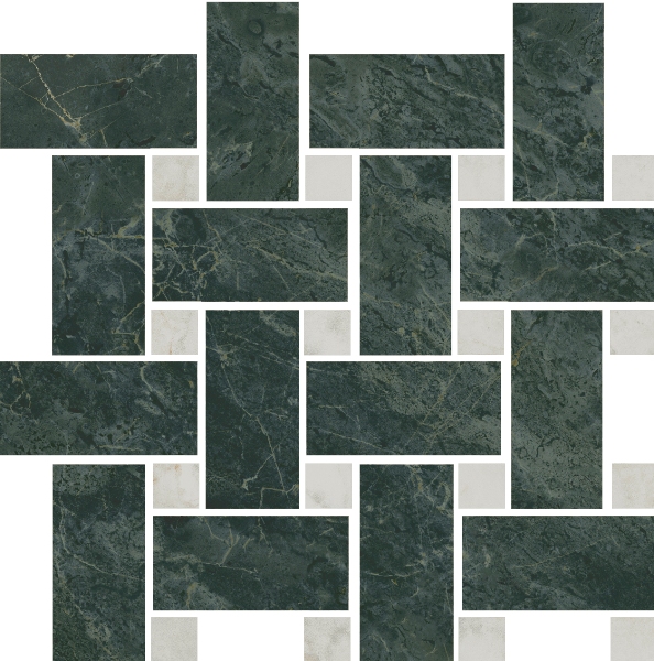 T038/SG6542 На пол Серенада Мозаичный Зеленый Лаппатированный 32x32 - фото 4