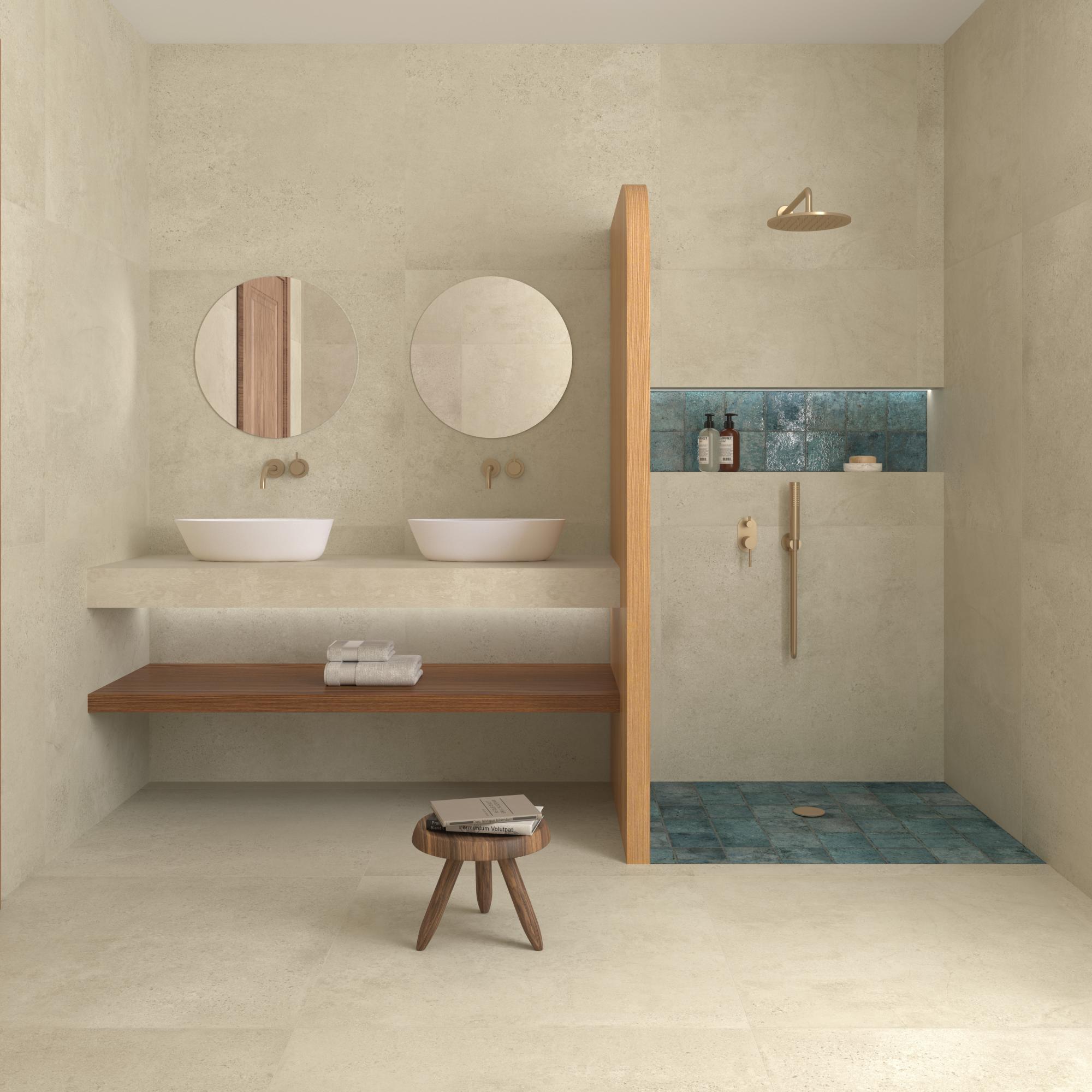 188907 На пол Zement Ivory 90x90 - фото 27