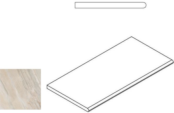 620090000201 Бордюр Magnetique X2 Минерал Уайт Бортик 30х60 Закругленный Натуральный