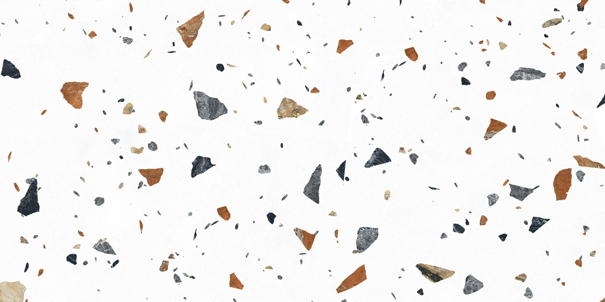 На пол Terazzo Bianco Цветной матовый карвинг 60х120 - фото 2