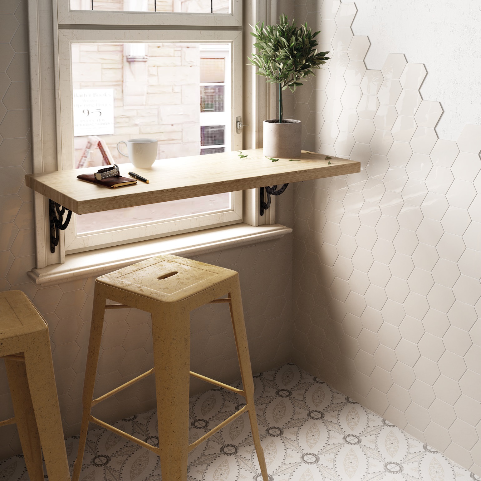 21911 На стену Scale Hexagon White 10.7x12.4 - фото 4