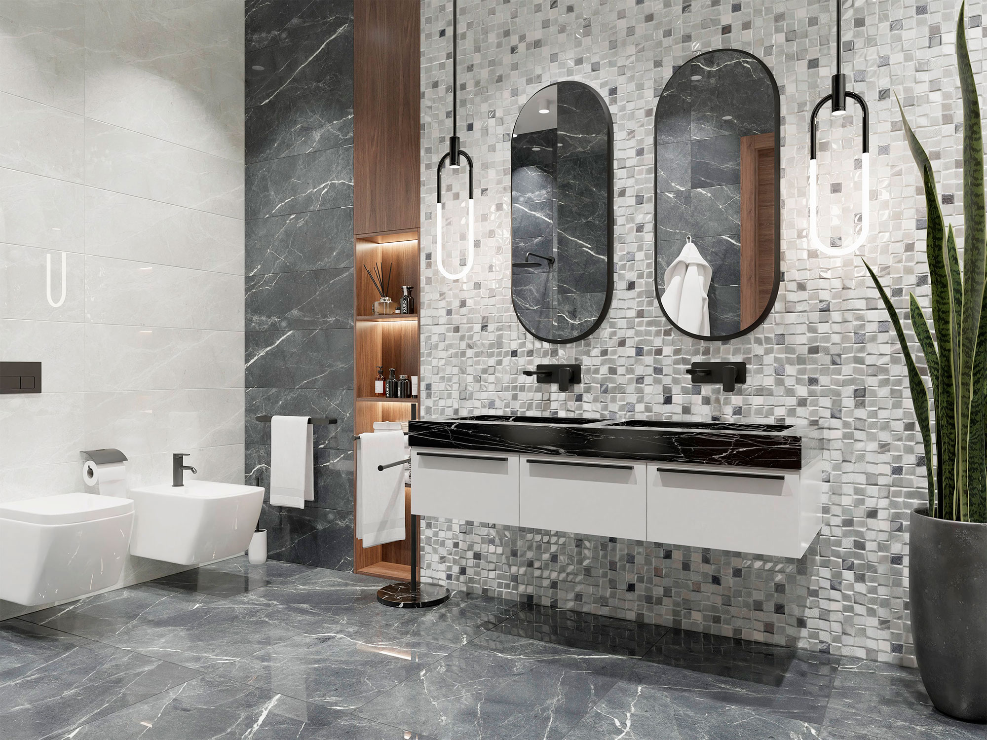 TP3611A На стену Аталия Серый глянец 30x60 - фото 6