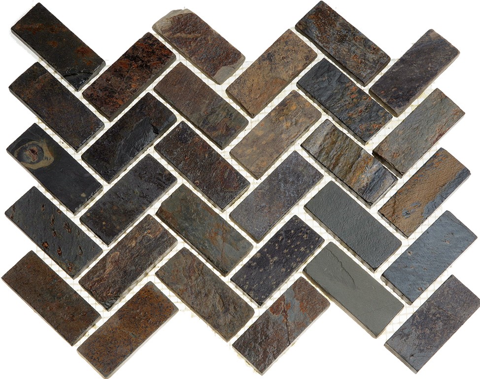 052391 MS0517 На пол Каменная Гранит кирпич-ёлочка зелёный 32x30