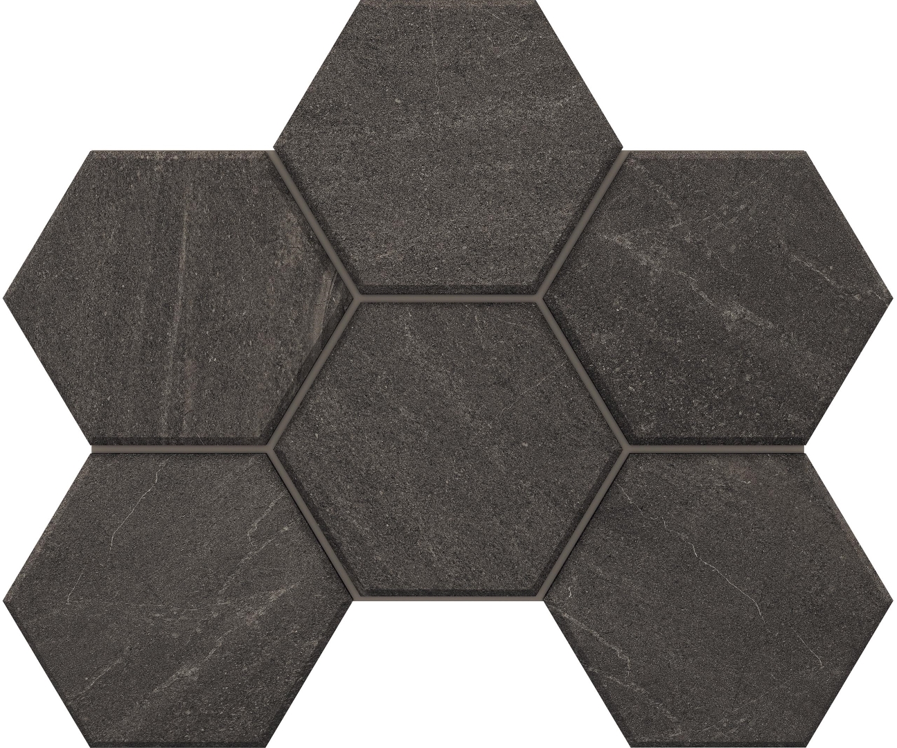 Mosaic/GB03_NR/25x28,5/Hexagon Декор Gabbro GB03 Anthracite Hexagon неполированная 25x28.5