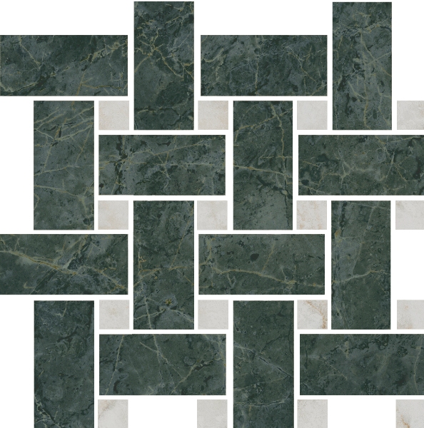 T038/SG6542 На пол Серенада Мозаичный Зеленый Лаппатированный 32x32 - фото 2