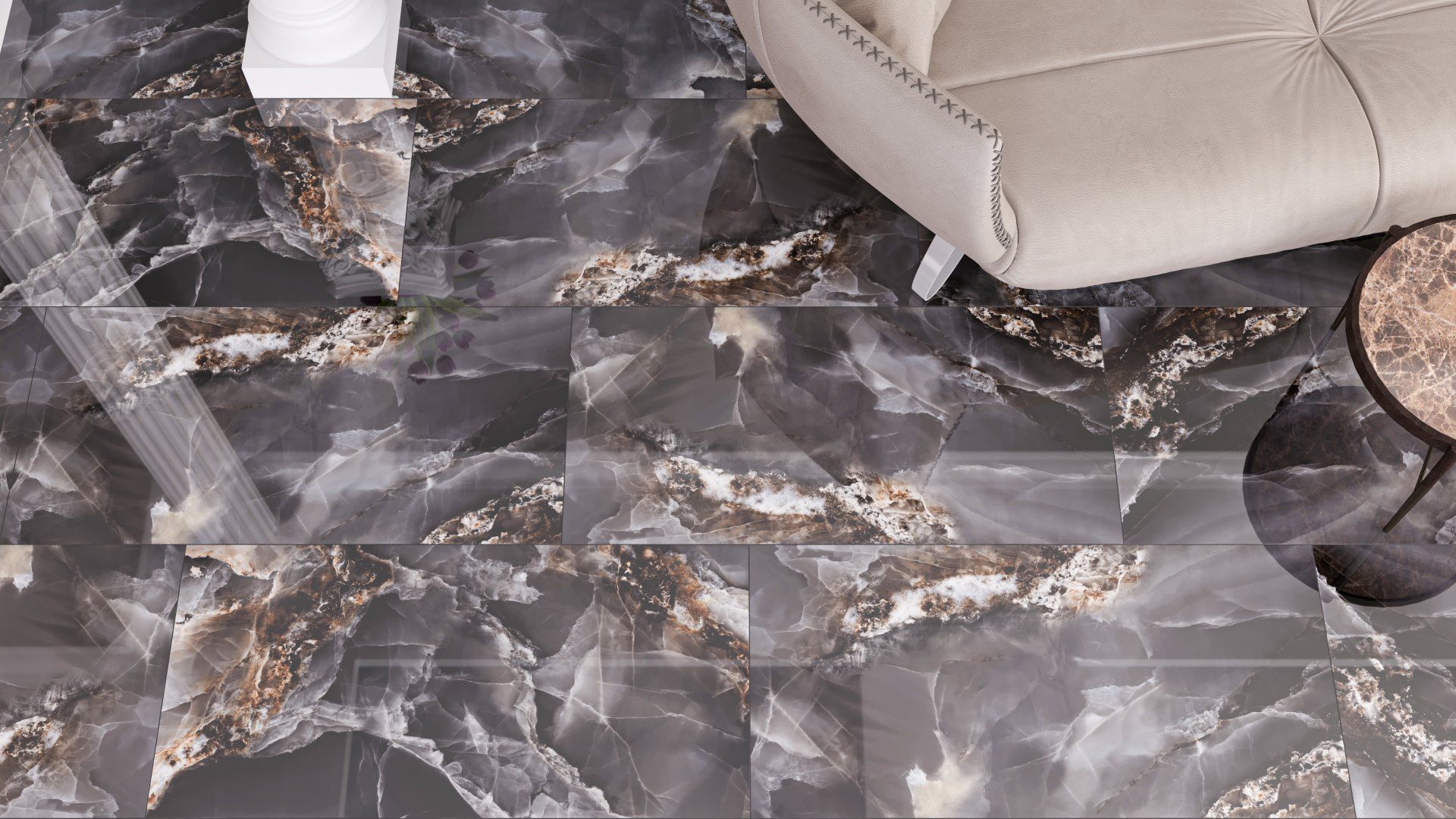 N20352 На пол Luxury Arabesque Grey Polished 60x120 - фото 15