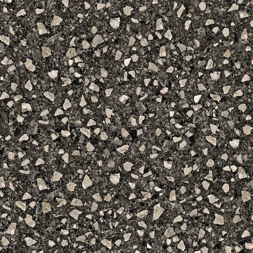 NR0379-M На пол Блэк Терраццо Черный матовый 600x600x9.5 - фото 2