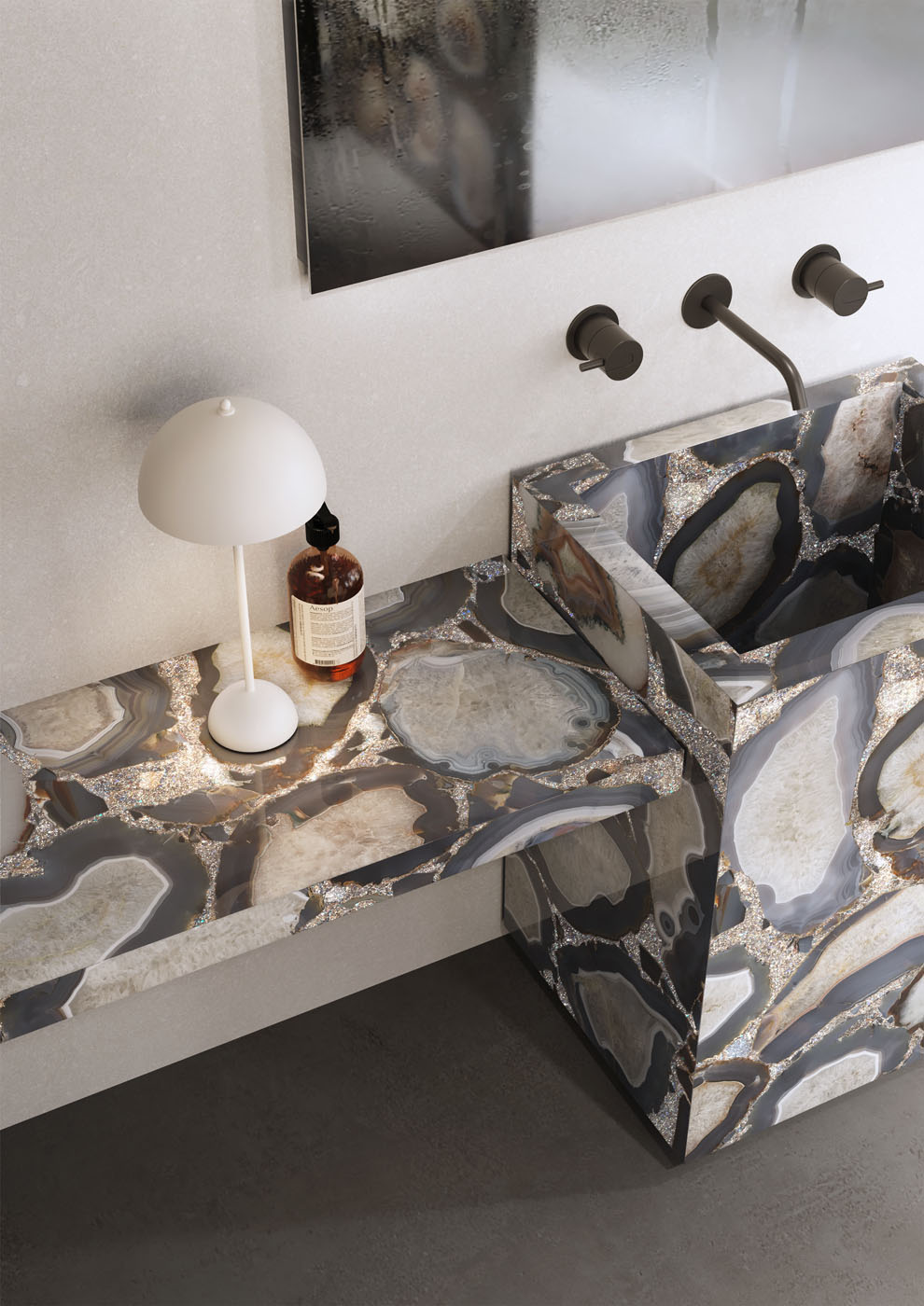 BEY7 На пол Onice OC05 Thunderstorm Polished 6mm 160x320 - фото 12