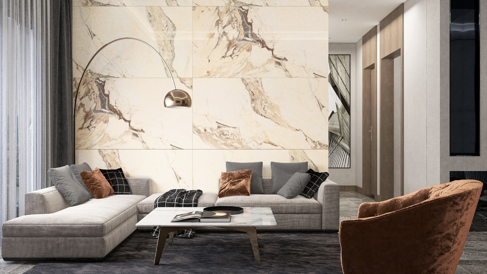 На пол Calacutta Pink Glossy - фото 5