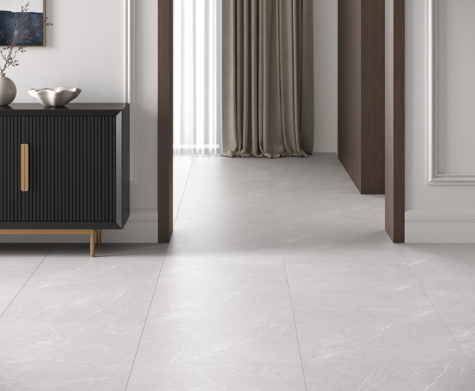 На пол Pietra Blanco Светло-серый матовый карвинг 60х60 - фото 18