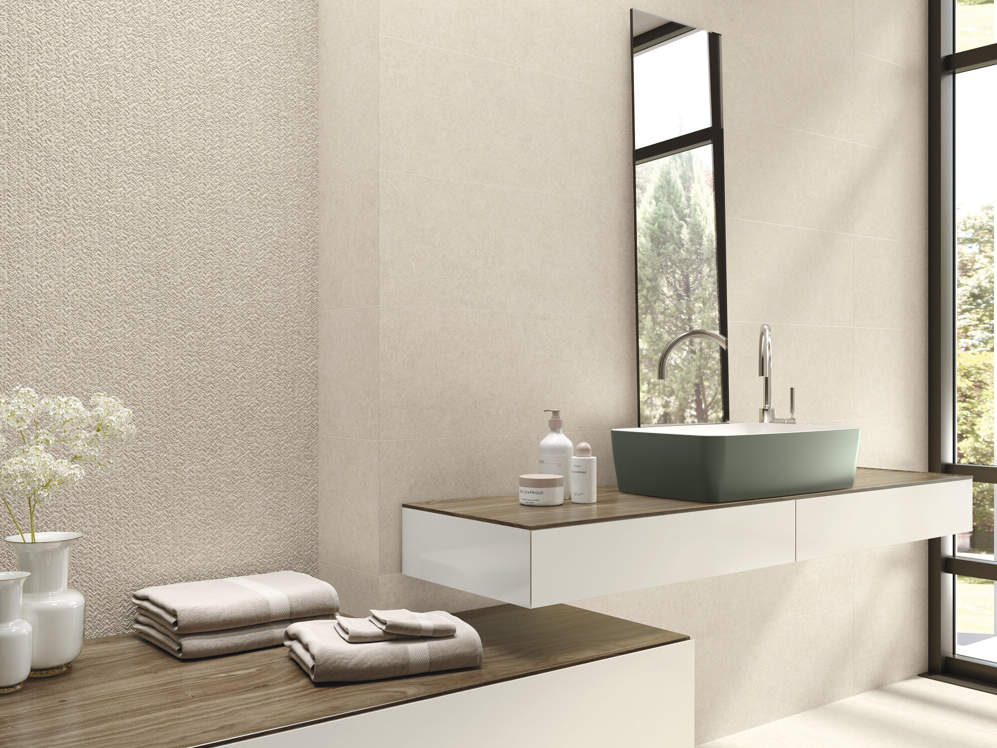 A044519 На стену Iwa Haru White Rect 30x90 - фото 3