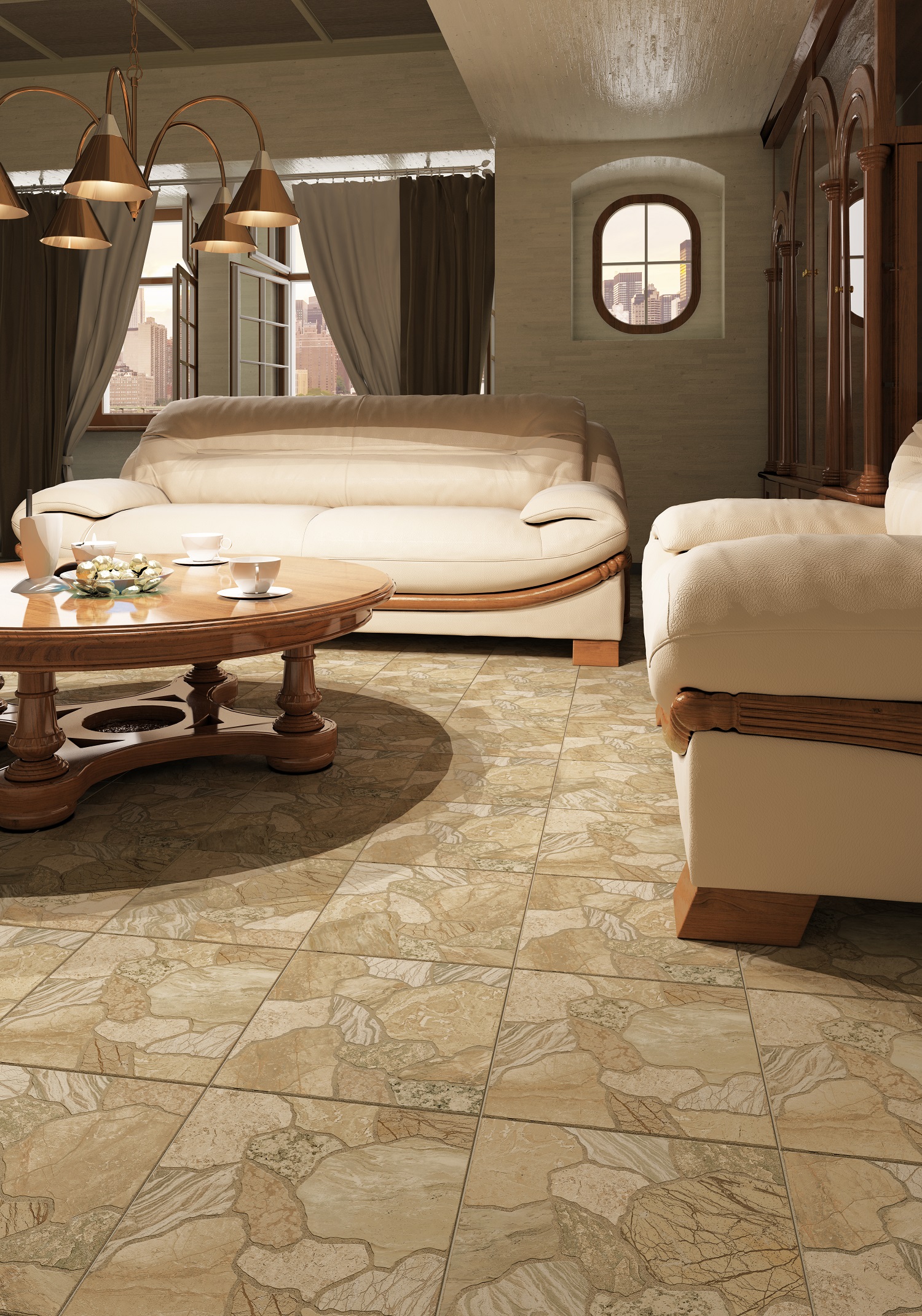 На пол Колезей Коричневый 293x293x8 - фото 5