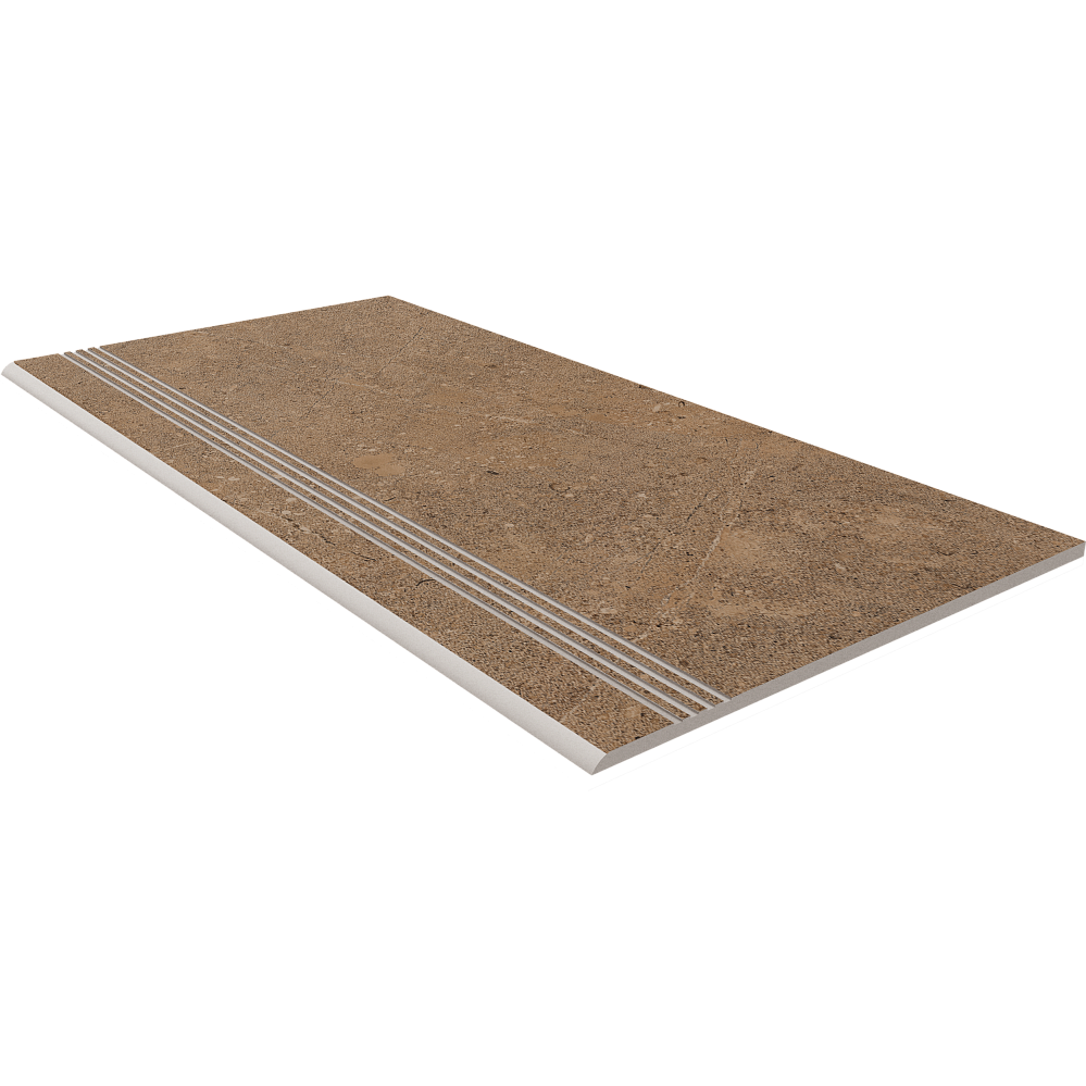 Steptrade/GO02_NS/30x60x10 Ступень Gobi GO02 Dark Beige неполированный с насечками 30x60