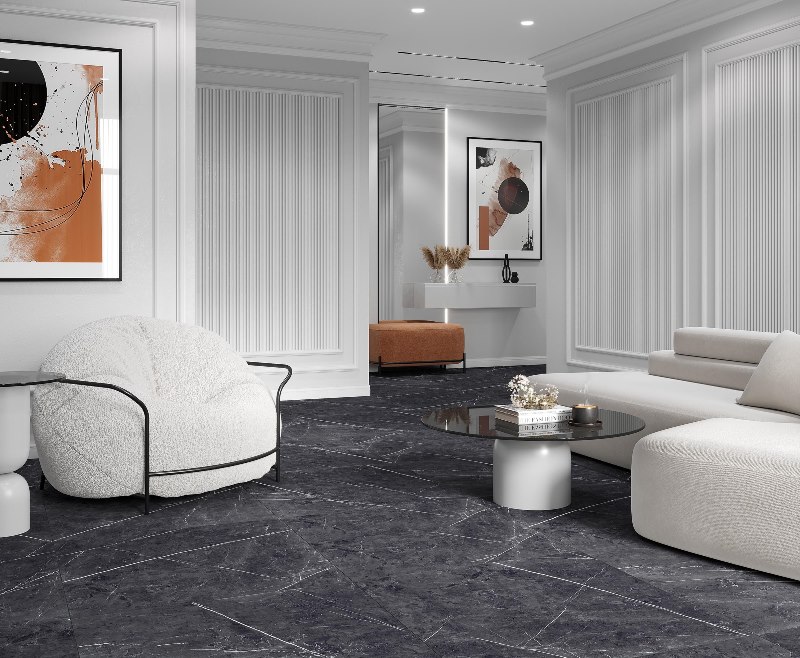На пол Pietra Violet Графитовый 80x80 Лаппатированный - фото 2