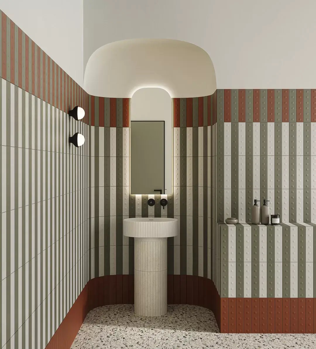 KM26393 На стену Медина 1 оранжевый матовый структура 6x28.5x1 - фото 2