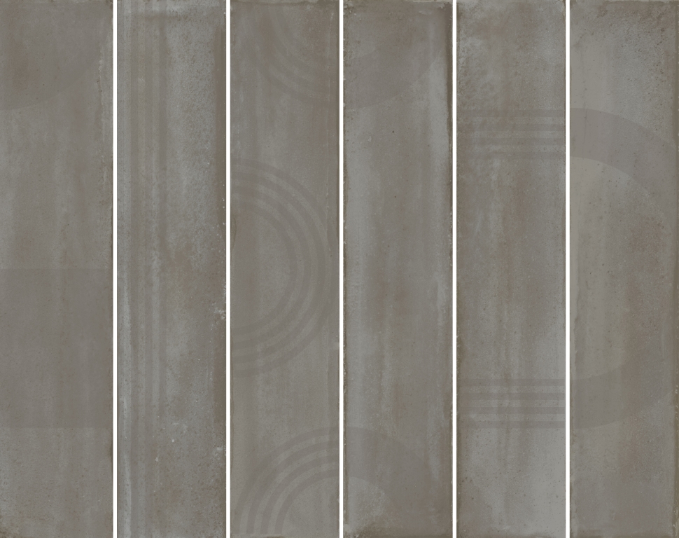 KMP3STA004RN6X Панно Мажорель Серый глянцевый (из 6 частей 6х28.5) 36x28.5x1 - фото 2