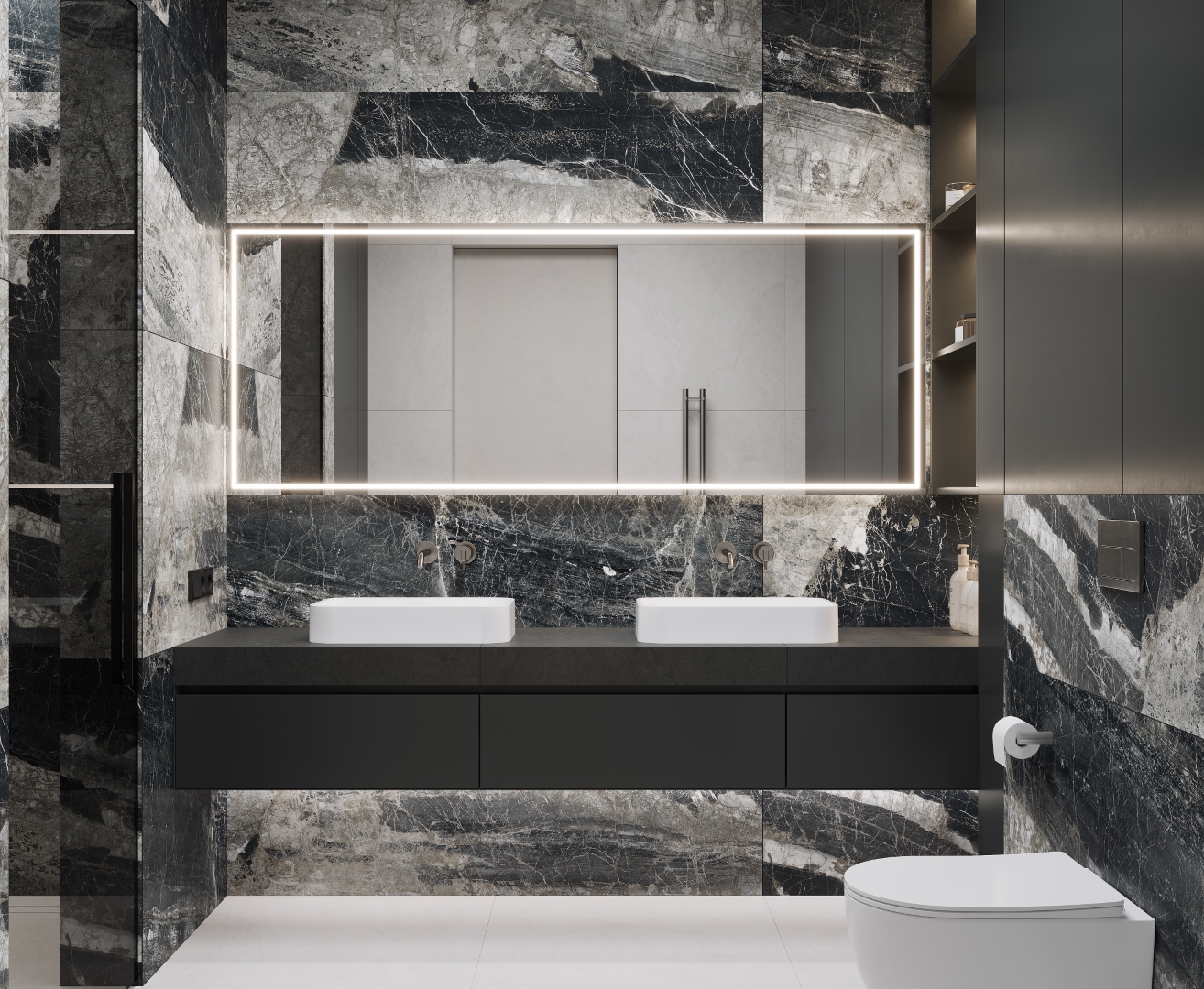 На пол Lunar Nero Графитовый матовый+гл.чернила 80х160 - фото 9