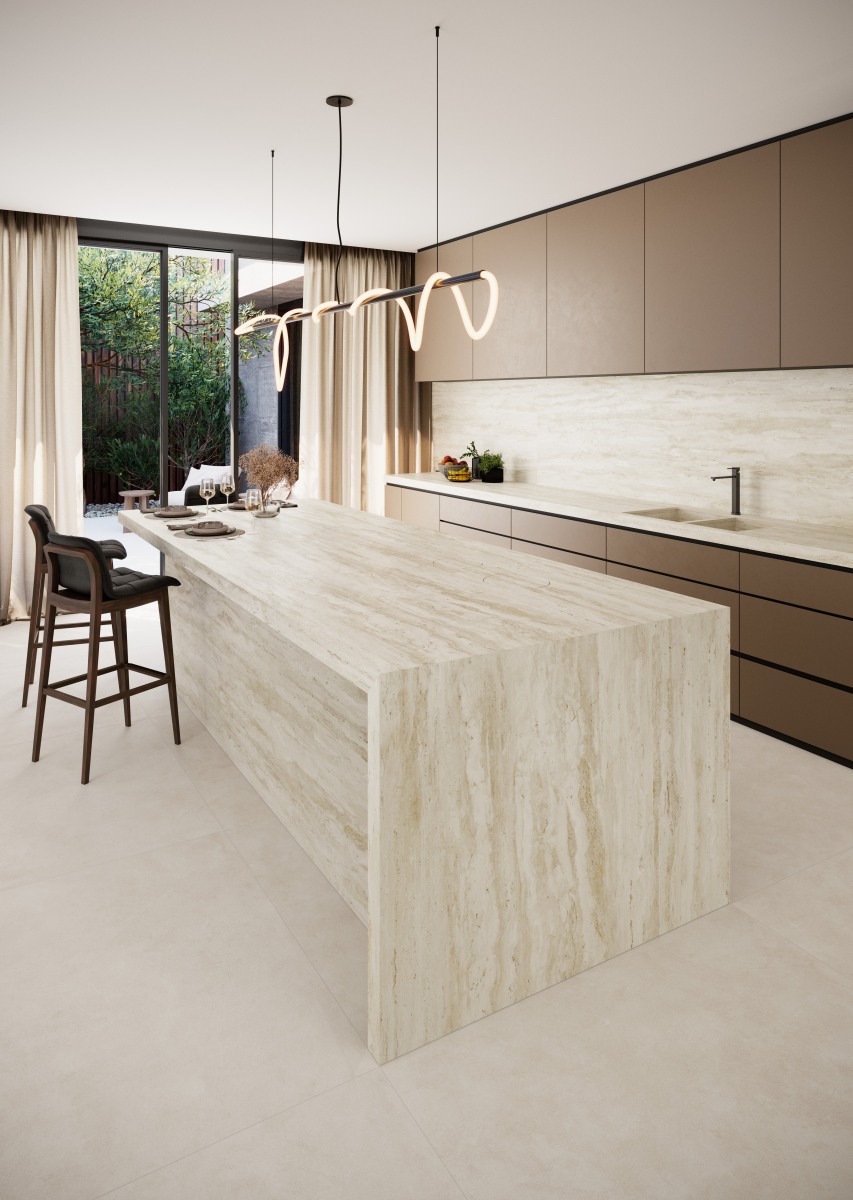 78T338E На пол Travertino Grey 5.6mm 120x278 - фото 6