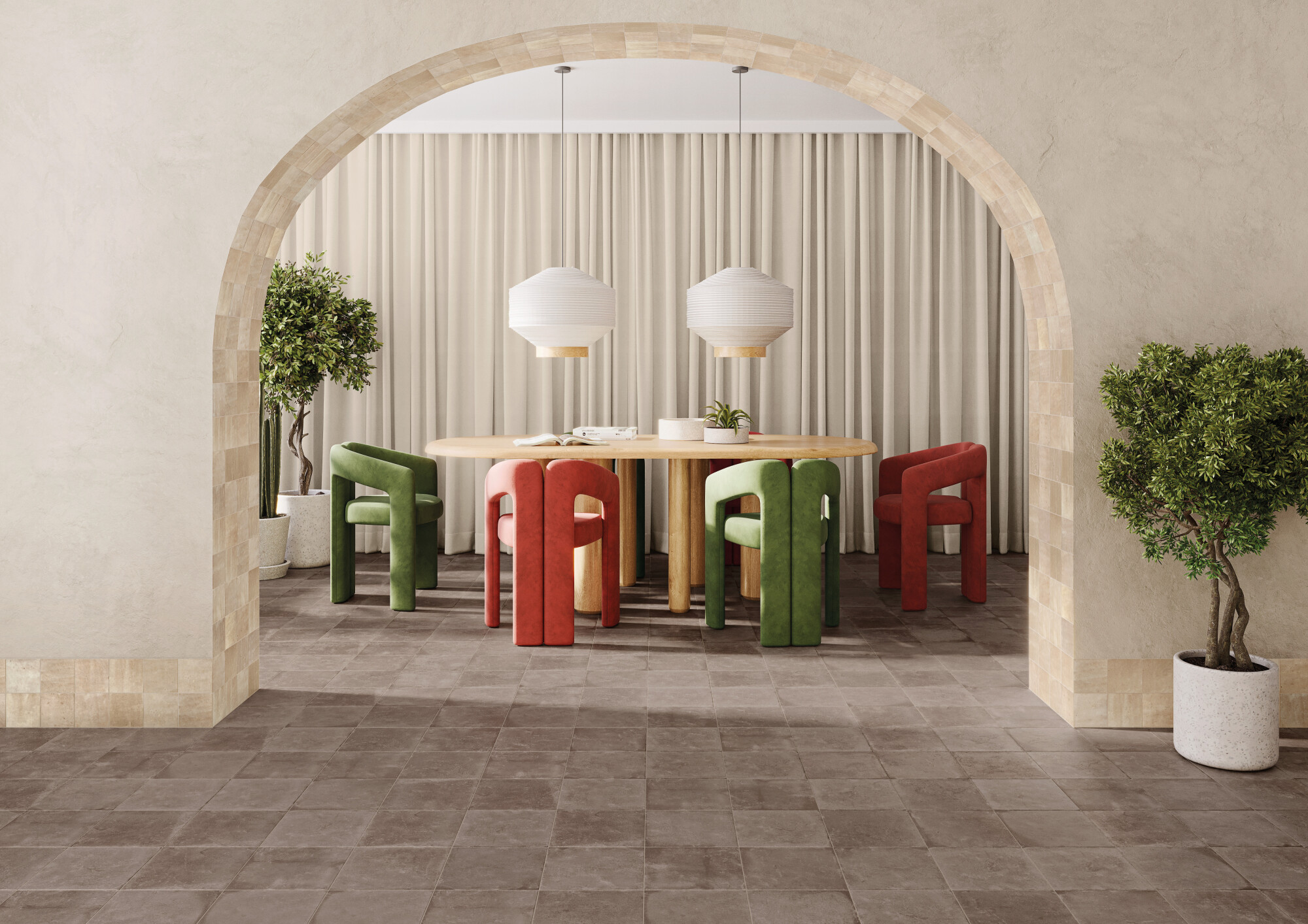 40457 На пол Pangea Chocolate Flower LT 22.3x22.3 - фото 16