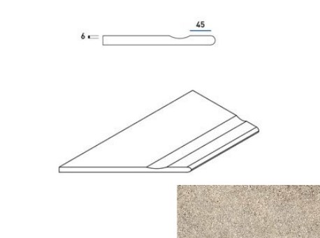 620090000630 Бордюр Everstone X2 Дезерт Бортик 30x60 с Выемкой Закругленный Левый Натуральный